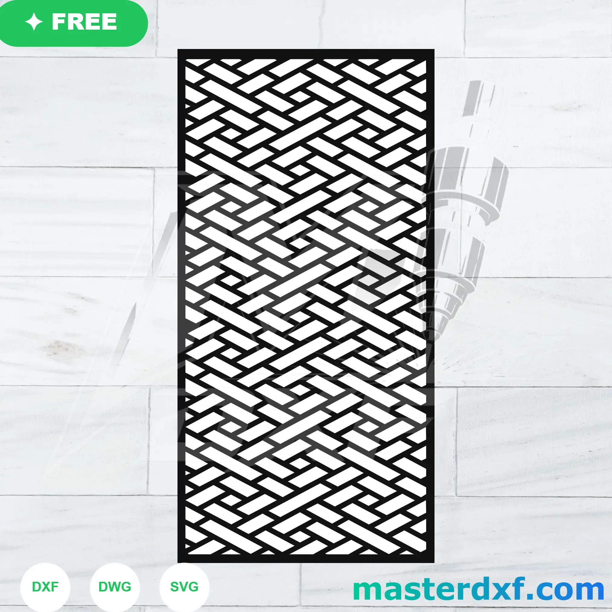 Basket Weave DXF Pattern for Diagonal Panel Screens DXF File